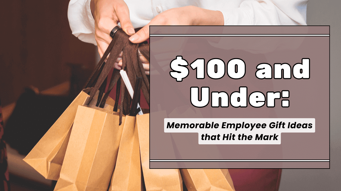 Person holding bags labeled $100 and under