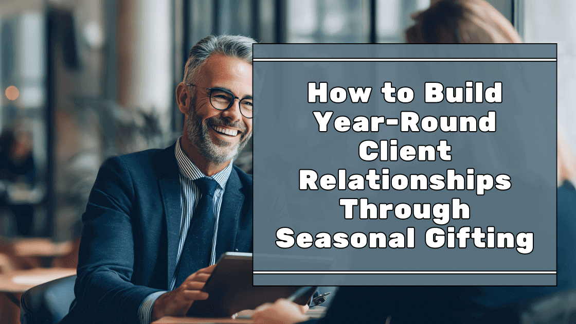 Businessman planning seasonal gifts on tablet for client relationships